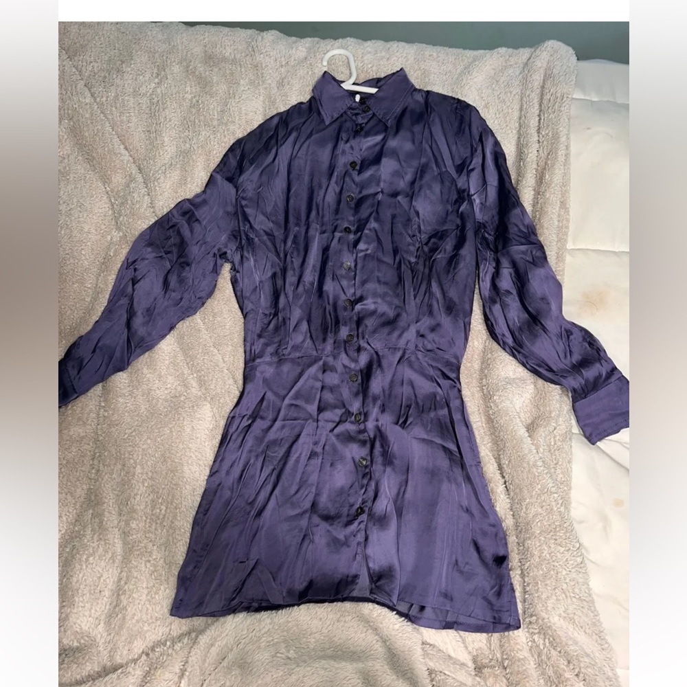 Purple satin dress
